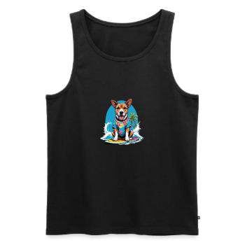Vacances pour chiens Vacances pour chiens Île d’Hawaï Mer - Débardeur bio Premium Homme - noir - Devant - AI Model Male 178 light (178cm)