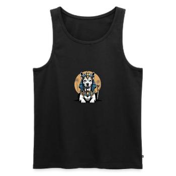 Dog Pharao Hund Ägypten Pyramide Geschenk - Männer Premium Bio Tank Top - Schwarz - Vorne - Michal (187cm)