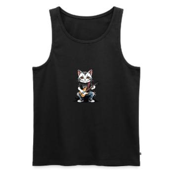 Cat Rocker Cat HardRock Gift - Débardeur bio Premium Homme - noir - Devant - Michal (187cm)
