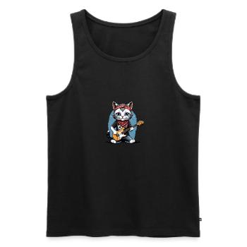 Cat Rocker Cat HardRock Gift - Débardeur bio Premium Homme - noir - Devant - Michal (187cm)
