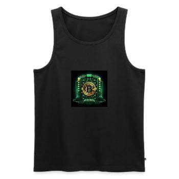 Bitcoin Crypto Crypto à la lune Cadeau CPU - Débardeur bio Premium Homme - noir - Devant - Michal (187cm)