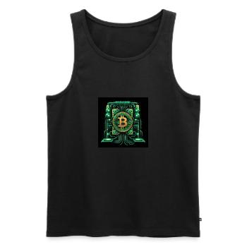 Bitcoin Krypto Crypto to the Moon Geschenk Tresor - Männer Premium Bio Tank Top - Schwarz - Vorne - AI Model Male 178 light (178cm)