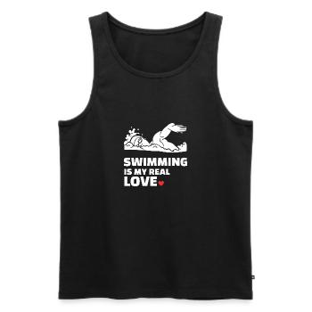 Ich Liebe Schwimmen - Männer Premium Bio Tank Top - Schwarz - Vorne - AI Model Male 178 light (178cm)