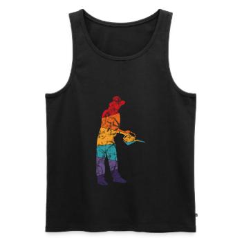 Retro Blumen Liebhaber - Florist - Männer Premium Bio Tank Top - Schwarz - Vorne - AI Model Male 178 light (178cm)