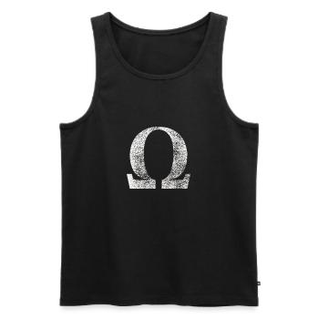 Omega Sign - Men's Premium Organic Tank Top - black - Front - AI Model Male 178 light (178cm)