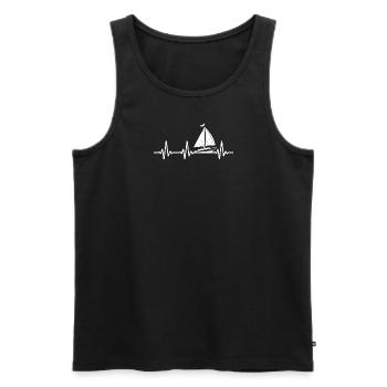 Segelboot EGK Bootsliebhaber Herzschlag Segel Sege - Männer Premium Bio Tank Top - Schwarz - Vorne - Michal (187cm)
