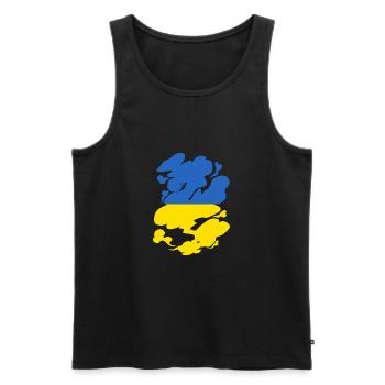 Ukraine Flag Vintage Ukrainian Flag Used Look - Men's Premium Organic Tank Top - black - Front - AI Model Male 178 light (178cm)
