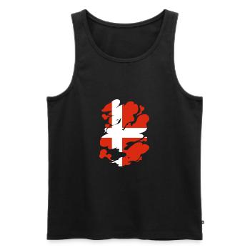 Danemark Drapeau Scandinavie Drapeau danois Voyage - Débardeur bio Premium Homme - noir - Devant - Michal (187cm)