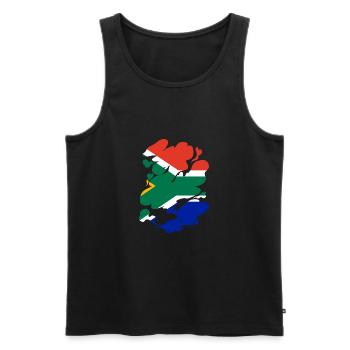 Afrique du Sud Drapeau Afrique Afrique Afrique du Sud - Débardeur bio Premium Homme - noir - Devant - AI Model Male 178 light (178cm)