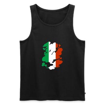 Italie Drapeau Vintage Drapeau Italien Occasion Look - Débardeur bio Premium Homme - noir - Devant - AI Model Male 178 light (178cm)