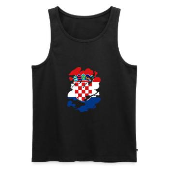 Croatie Drapeau Adriatique Zagreb Drapeau croate - Débardeur bio Premium Homme - noir - Devant - AI Model Male 178 light (178cm)