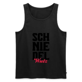 schniedelwutz penis lustig - Männer Premium Bio Tank Top - Schwarz - Vorne - Michal (187cm)
