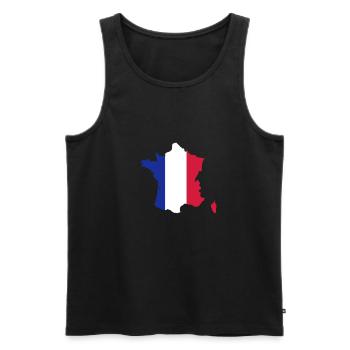 Frankreich - Männer Premium Bio Tank Top - Schwarz - Vorne - AI Model Male 178 light (178cm)