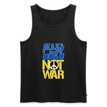 Make Love Not War | Ukraine Peace is the only way - Men's Premium Organic Tank Top - black - Front - AI Model Male 178 light (178cm)