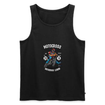 Legend Motocross - Men's Premium Organic Tank Top - black - Front - AI Model Male 178 light (178cm)