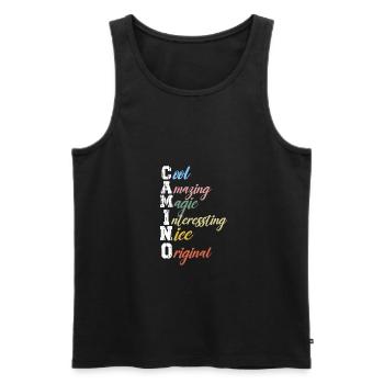 camino de Santiago - Débardeur bio Premium Homme - noir - Devant - Michal (187cm)