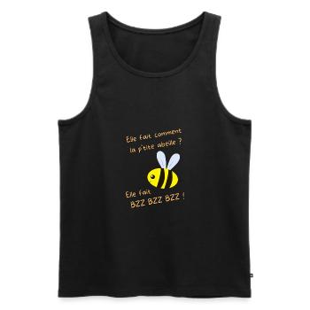 La petite abeille 24 - Débardeur bio Premium Homme - noir - Devant - Michal (187cm)