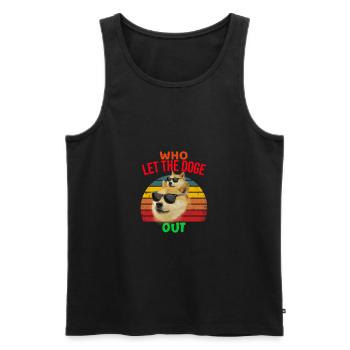 Dogecoin - Who let the doge out - Men's Premium Organic Tank Top - black - Front - AI Model Male 178 light (178cm)
