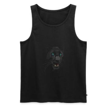 Schwarze Katze - Männer Premium Bio Tank Top - Schwarz - Vorne - AI Model Male 178 light (178cm)