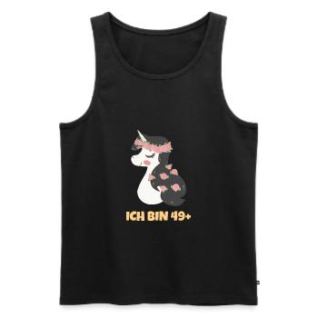 Ich bin 49+ - 50. Geburtstag Frauen Damen Alpaka - Männer Premium Bio Tank Top - Schwarz - Vorne - Michal (187cm)