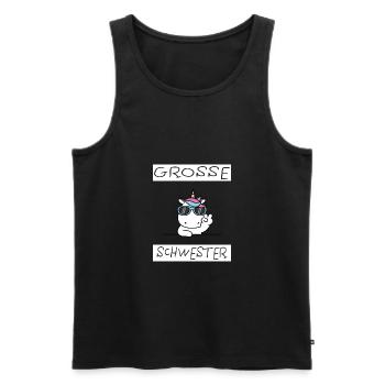 Grosse Schwester - Männer Premium Bio Tank Top - Schwarz - Vorne - Michal (187cm)