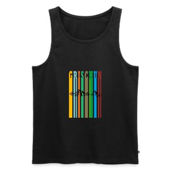 grischun - Männer Premium Bio Tank Top - Schwarz - Vorne - AI Model Male 178 light (178cm)