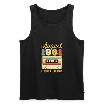 august 1981 - Männer Premium Bio Tank Top - Schwarz - Vorne - AI Model Male 178 light (178cm)