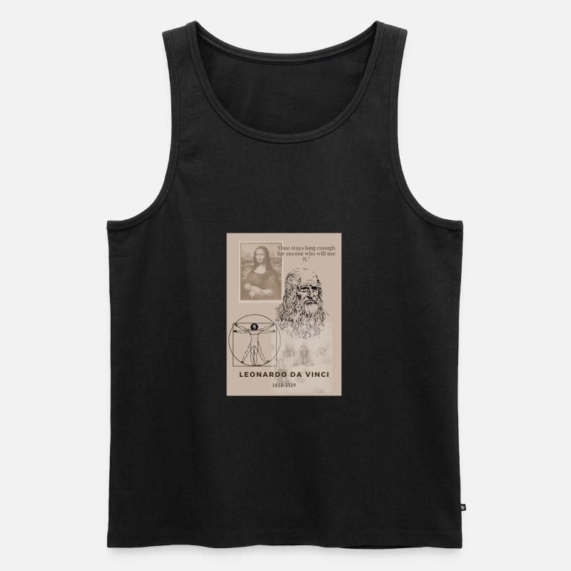 Leonardo Da Vinci - Männer Premium Bio Tank Top - Schwarz