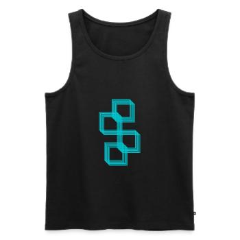 Square Illusion - Men's Premium Organic Tank Top - black - Front - Michal (187cm)