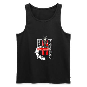 manga samurai anime gamer girl japan senpai egirl - Men's Premium Organic Tank Top - black - Front - AI Model Male 178 light (178cm)