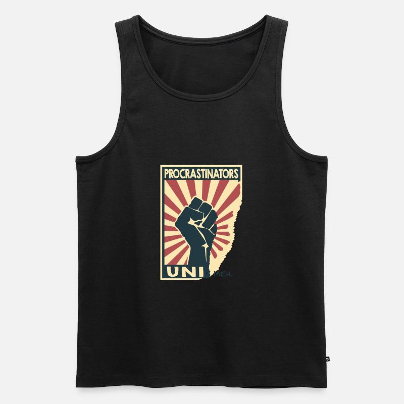 Prokrastinatoren uni... Meh - Männer Premium Bio Tank Top - Schwarz