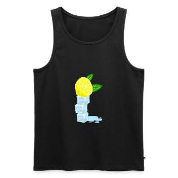 Zitrone Eiswürfel - Männer Premium Bio Tank Top - Schwarz - Vorne - Michal (187cm)