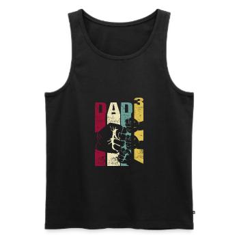 Papa Father of 3 Children Children Triplet Sons - Men's Premium Organic Tank Top - black - Front - Michal (187cm)