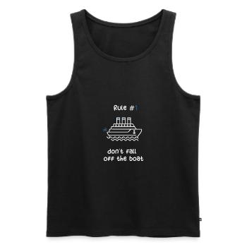BATEAU DE CROISIÈRE - NAVIRE DE CROISIÈRE BLANC ET BLEU - Débardeur bio Premium Homme - noir - Devant - Michal (187cm)