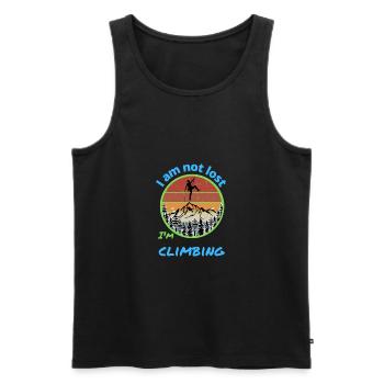I am not lost i am climbing - Men's Premium Organic Tank Top - black - Front - AI Model Male 178 light (178cm)