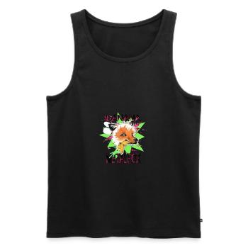 Banana Metalfox Logo - Männer Premium Bio Tank Top - Schwarz - Vorne - Michal (187cm)
