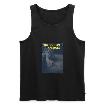 Protection des animaux - Débardeur bio Premium Homme - noir - Devant - AI Model Male 178 light (178cm)
