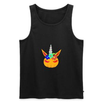 Halloween Einhorn - Männer Premium Bio Tank Top - Schwarz - Vorne - Michal (187cm)