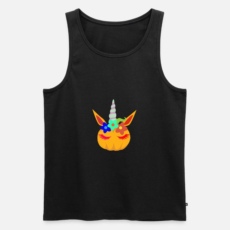 Halloween Einhorn - Männer Premium Bio Tank Top - Schwarz