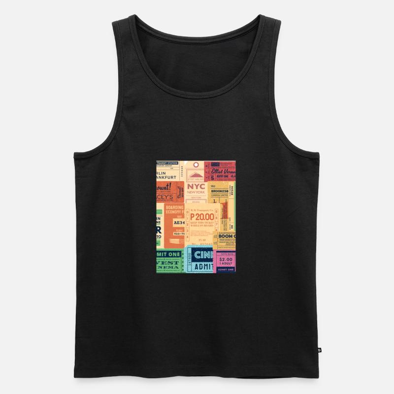 Old Tickets - Männer Premium Bio Tank Top - Schwarz