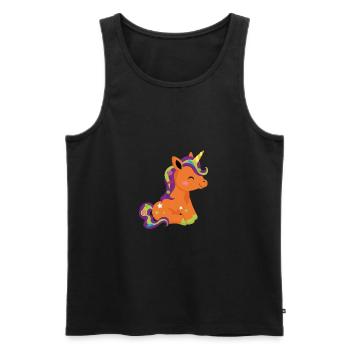 Unicorn - Männer Premium Bio Tank Top - Schwarz - Vorne - Michal (187cm)