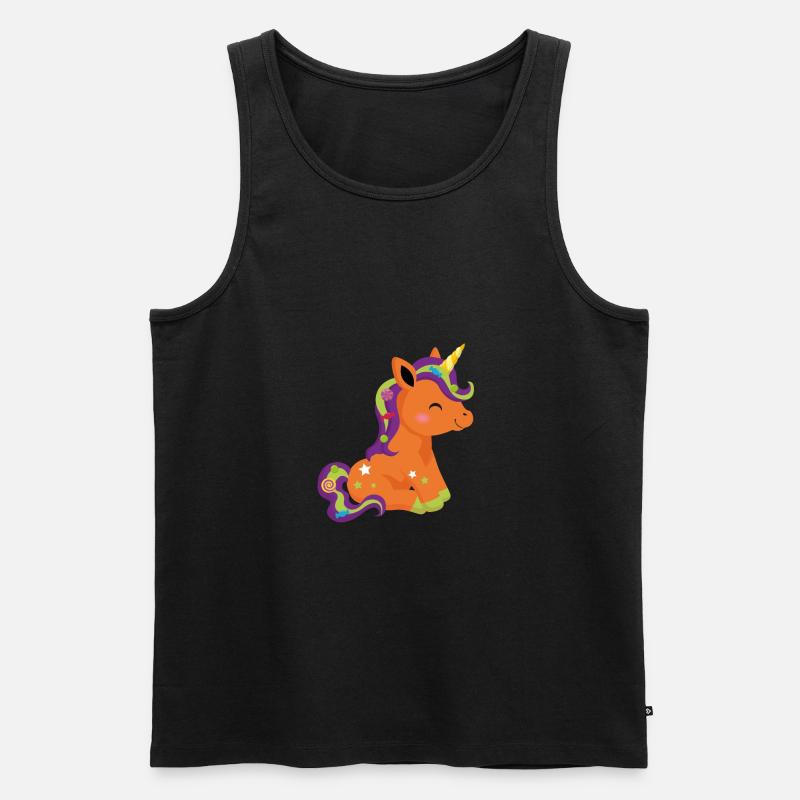 Unicorn - Männer Premium Bio Tank Top - Schwarz