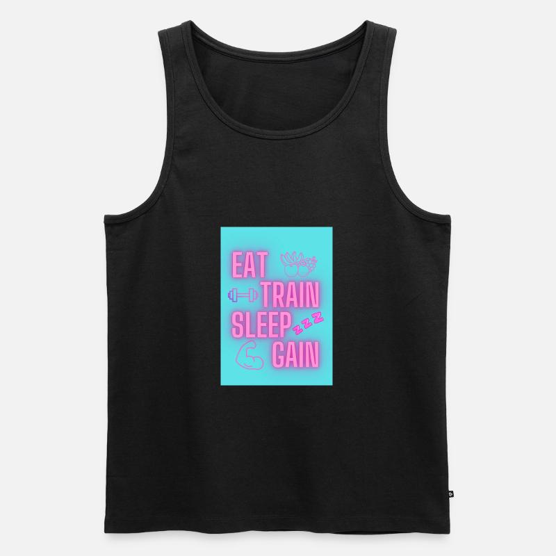 EAT - Männer Premium Bio Tank Top - Schwarz