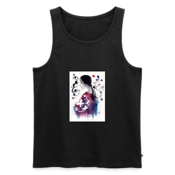 Butterfly Lady Watercolours - Men's Premium Organic Tank Top - black - Front - Michal (187cm)