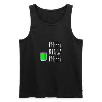 Pfefferminz Likör Pfeffi Vatertag Sauf - Männer Premium Bio Tank Top - Schwarz - Vorne - AI Model Male 178 light (178cm)