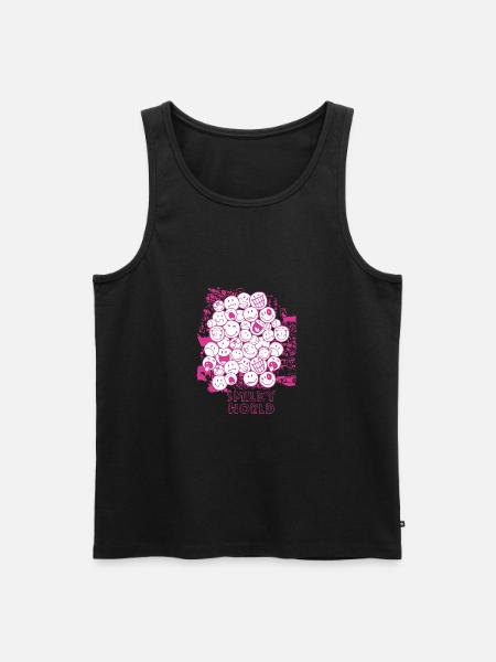 smile ,smiley,comic,pink,swfa21,sketch - Männer Premium Bio Tank Top - Schwarz