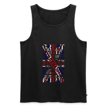 Drapeau de la Grande-Bretagne Union Jack London Oxford UK - Débardeur bio Premium Homme - noir - Devant - Michal (187cm)
