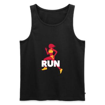 Running T-Shirt - Workout - Fitness - Männer Premium Bio Tank Top - Schwarz - Vorne - AI Model Male 178 light (178cm)