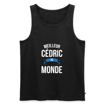 Meilleur Cédric du monde homme - Débardeur bio Premium Homme - noir - Devant - Michal (187cm)