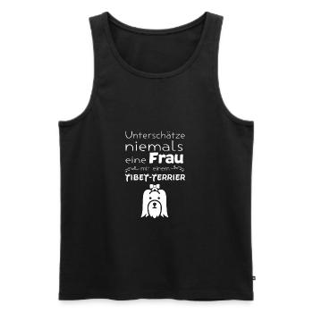Tibet Terrier - Männer Premium Bio Tank Top - Schwarz - Vorne - Michal (187cm)